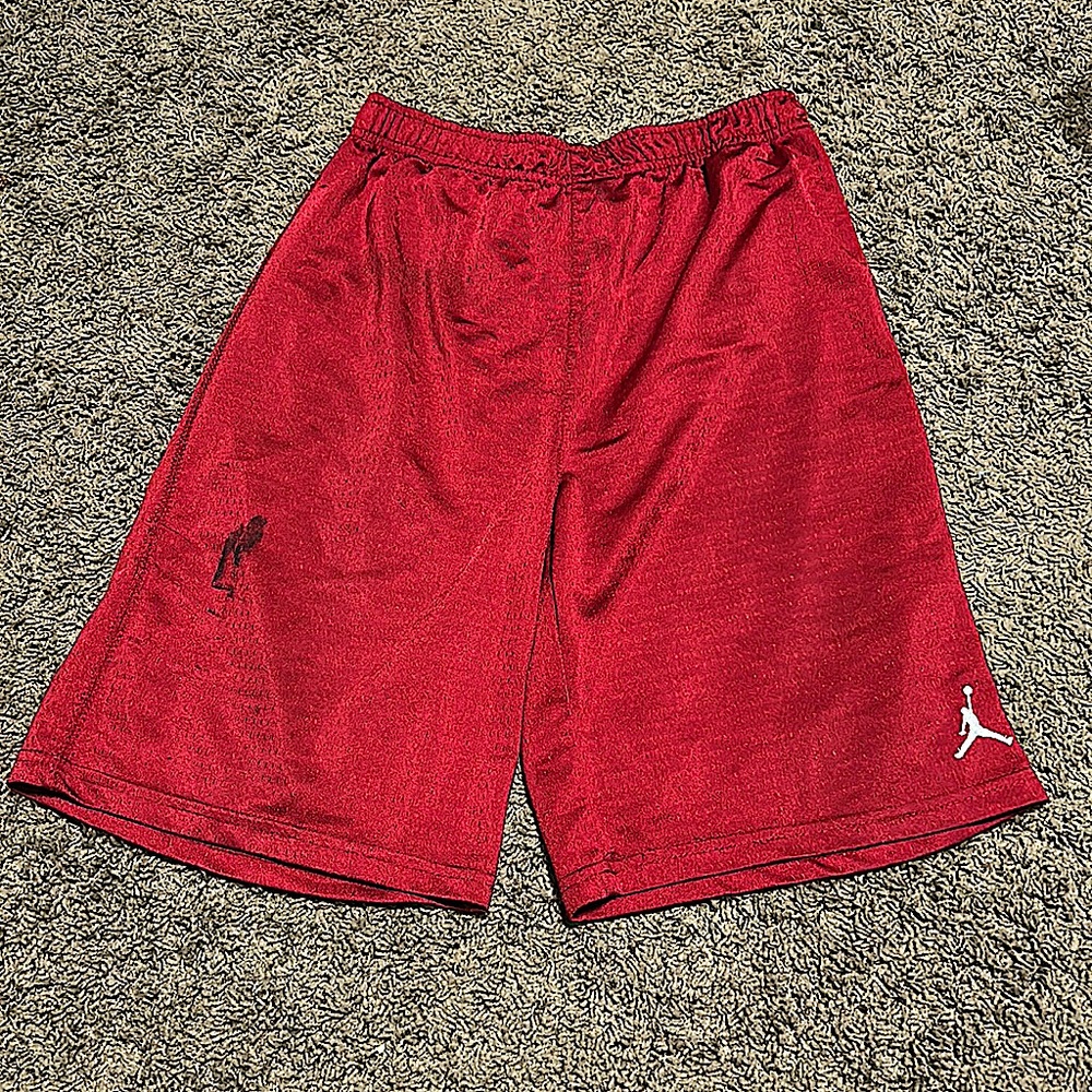 Red Jordan mesh shorts
